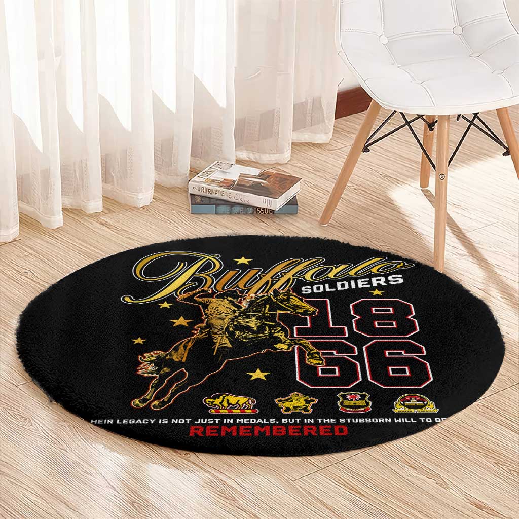 Buffalo Soldiers Round Carpet 1866-1944 African American Black Heros Legacy DT02