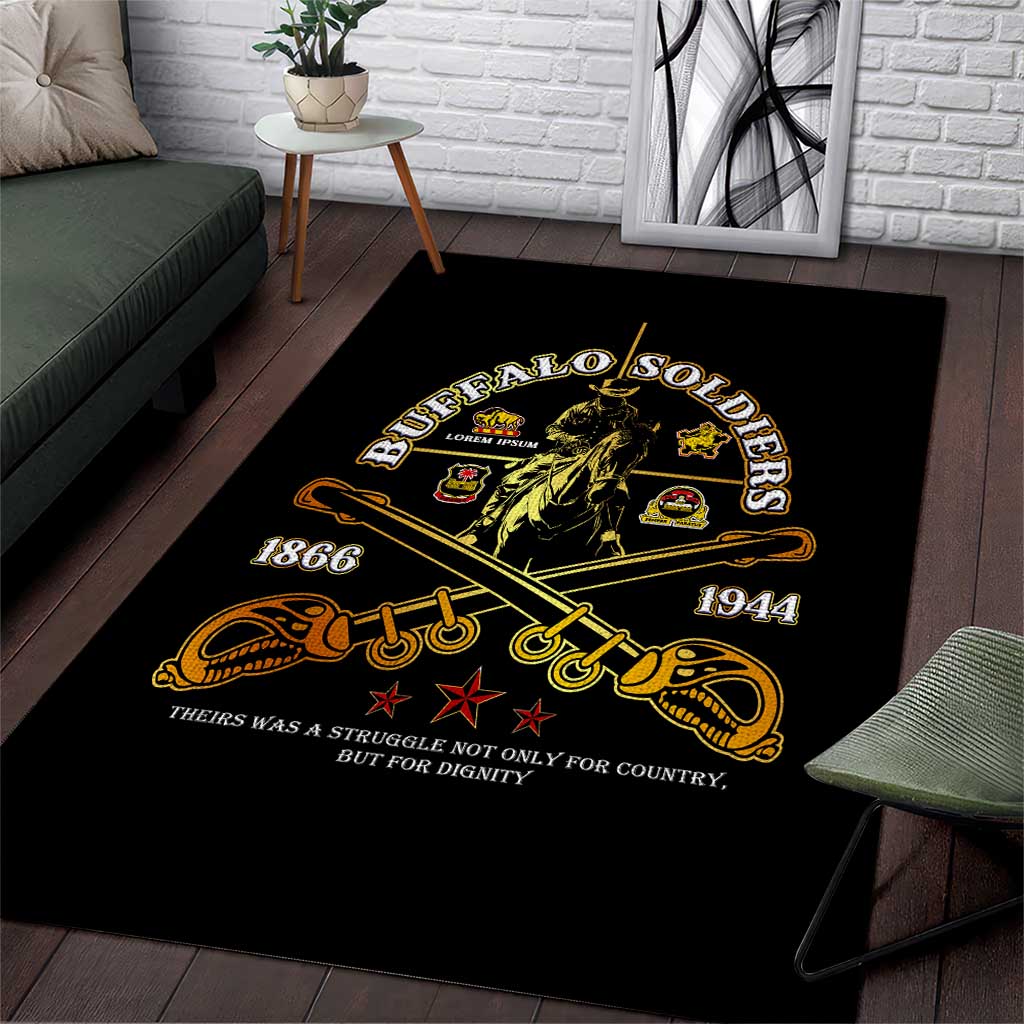 Strength Honor Legacy Buffalo Soldiers Area Rug African American Cavalry Tribute DT02