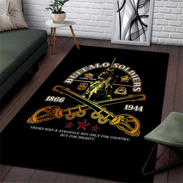 Strength Honor Legacy Buffalo Soldiers Area Rug African American Cavalry Tribute DT02