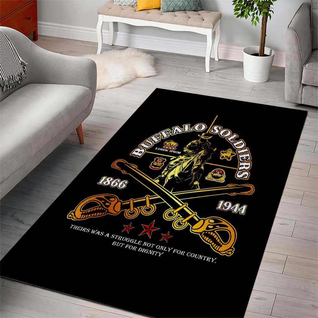 Strength Honor Legacy Buffalo Soldiers Area Rug African American Cavalry Tribute DT02
