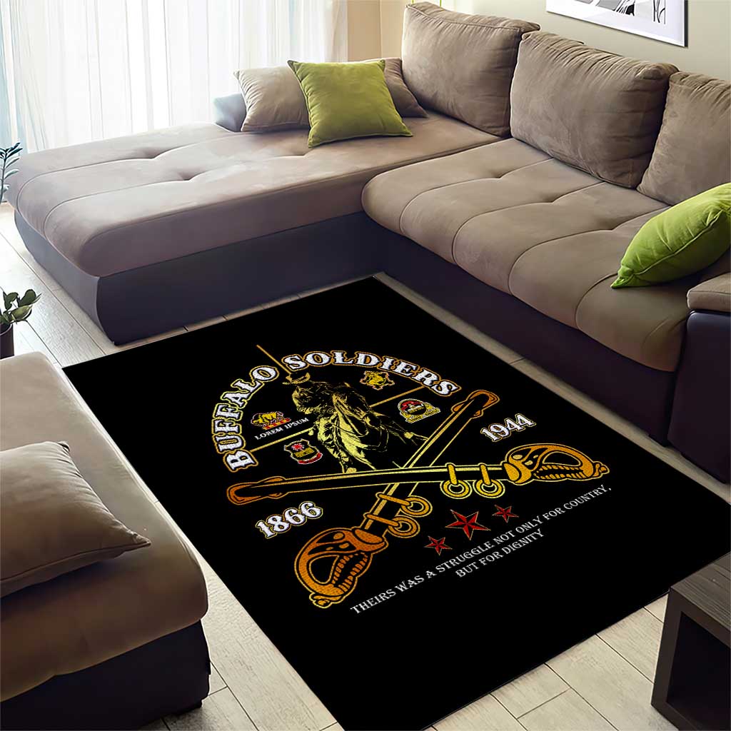 Strength Honor Legacy Buffalo Soldiers Area Rug African American Cavalry Tribute DT02