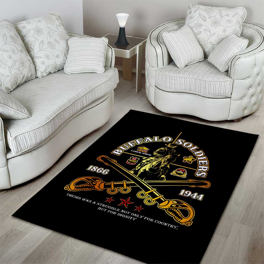 Strength Honor Legacy Buffalo Soldiers Area Rug African American Cavalry Tribute DT02