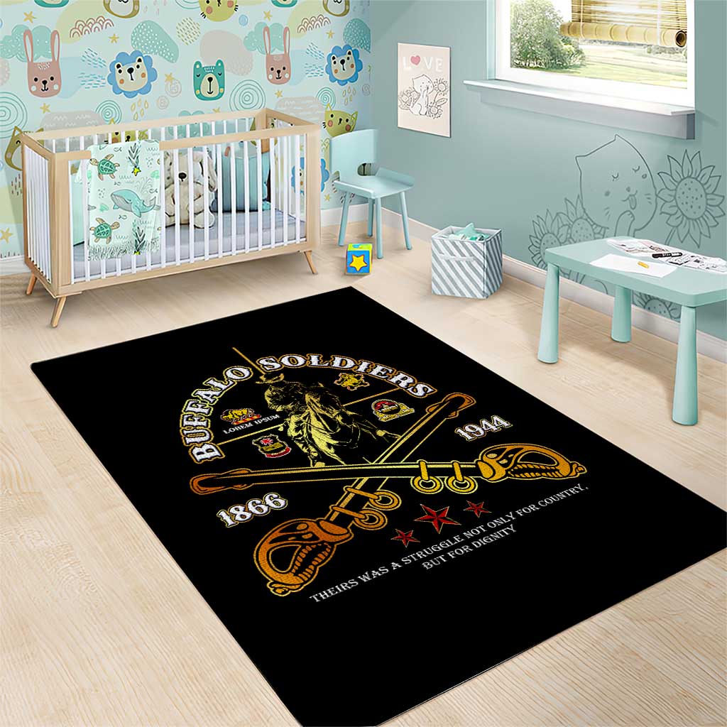 Strength Honor Legacy Buffalo Soldiers Area Rug African American Cavalry Tribute DT02