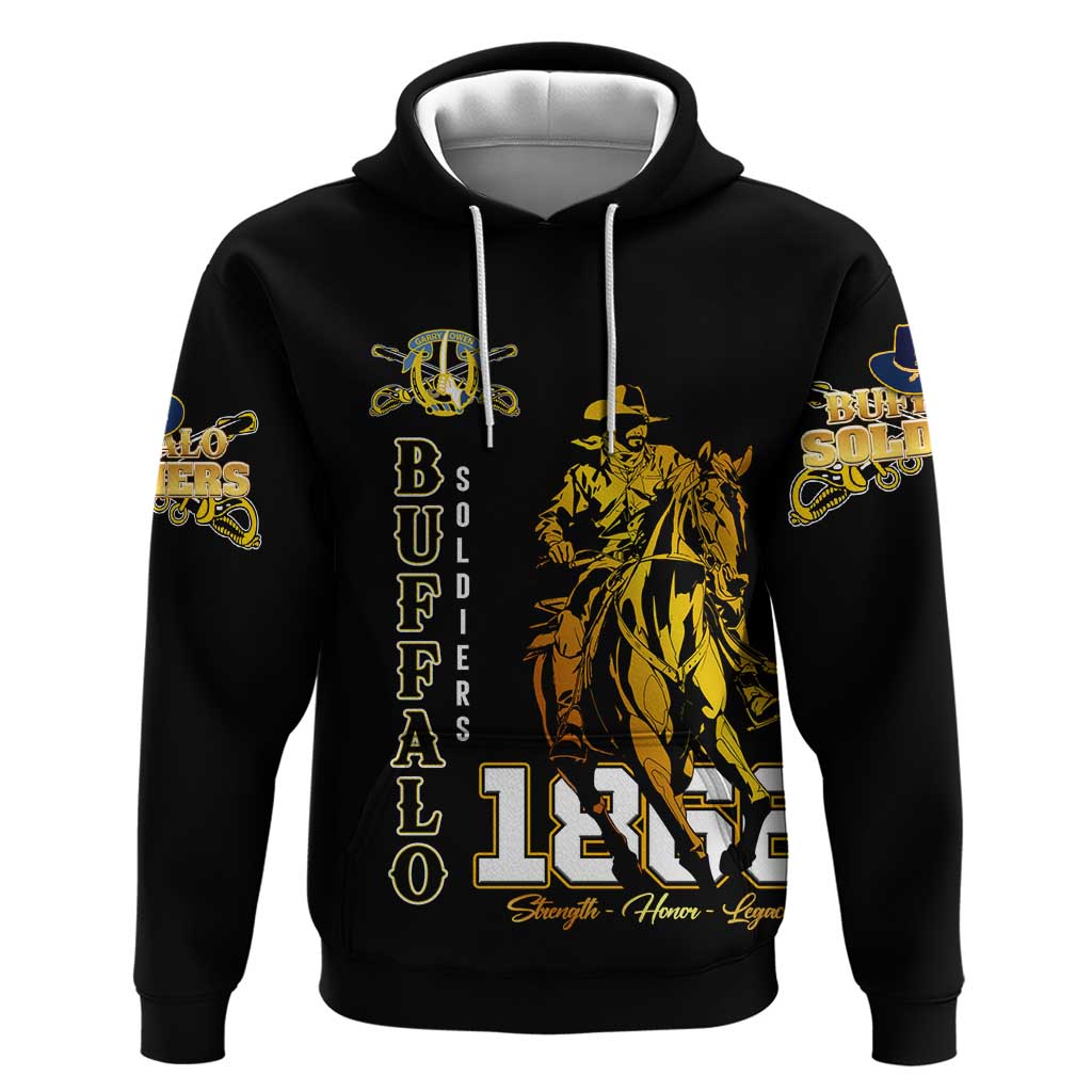 Buffalo Soldiers Strength Honor Legacy Hoodie African-American Cavalry Tribute DT02