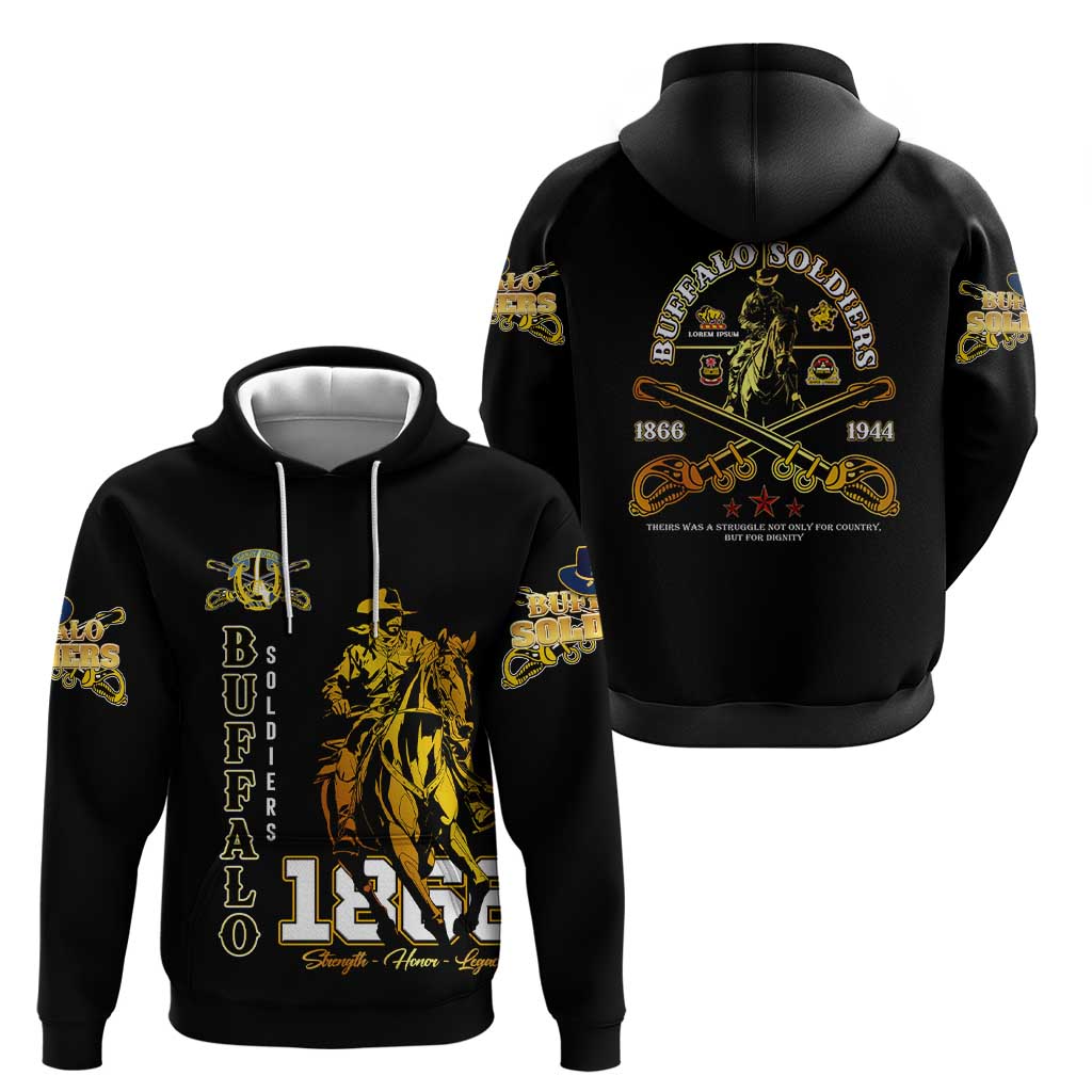 Buffalo Soldiers Strength Honor Legacy Hoodie African-American Cavalry Tribute DT02