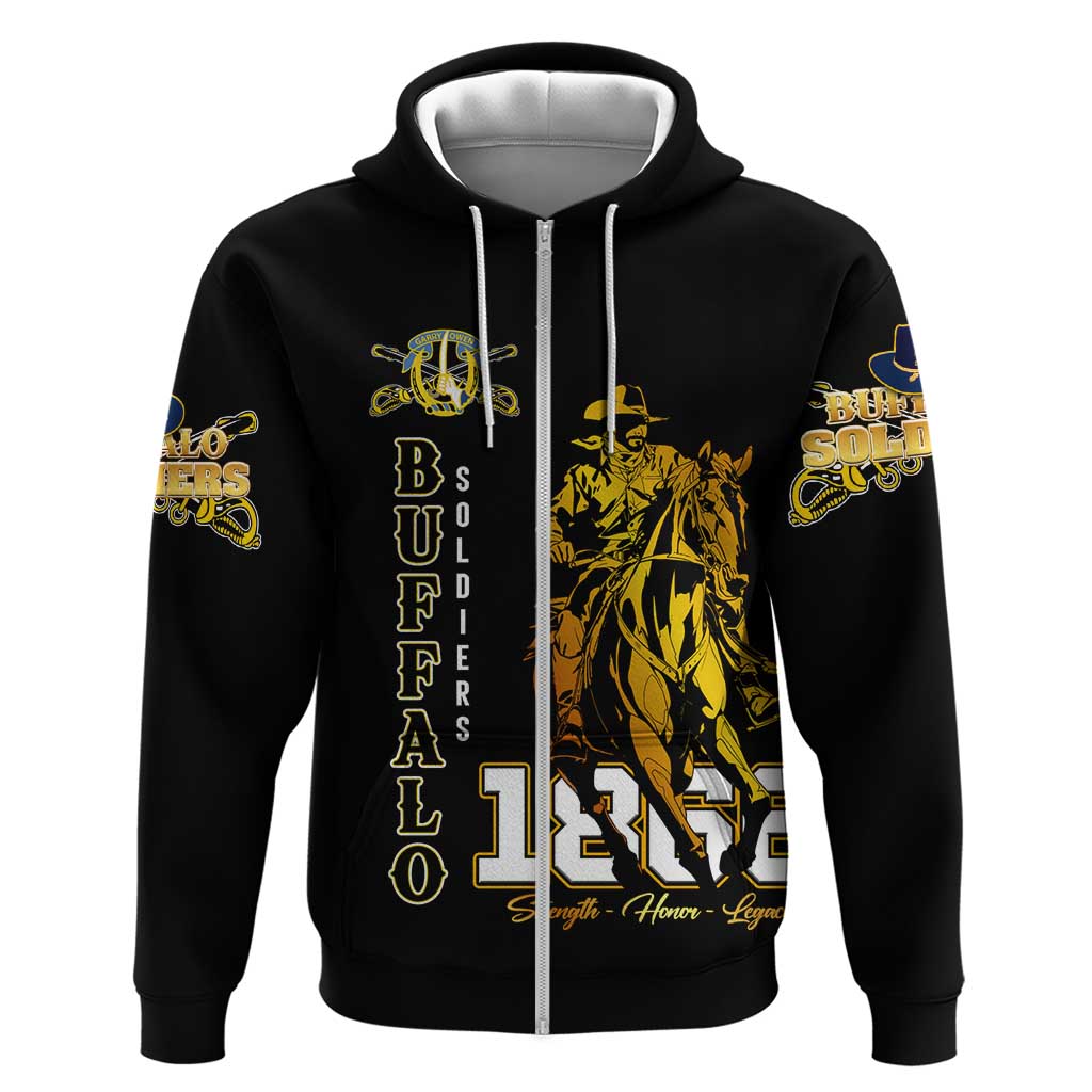 Buffalo Soldiers Strength Honor Legacy Hoodie African-American Cavalry Tribute DT02