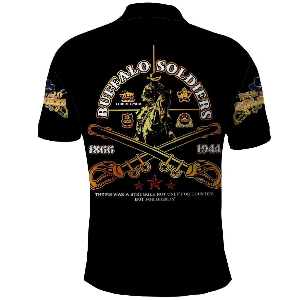 Buffalo Soldiers Strength Honor Legacy Polo Shirt African-American Cavalry Tribute DT02
