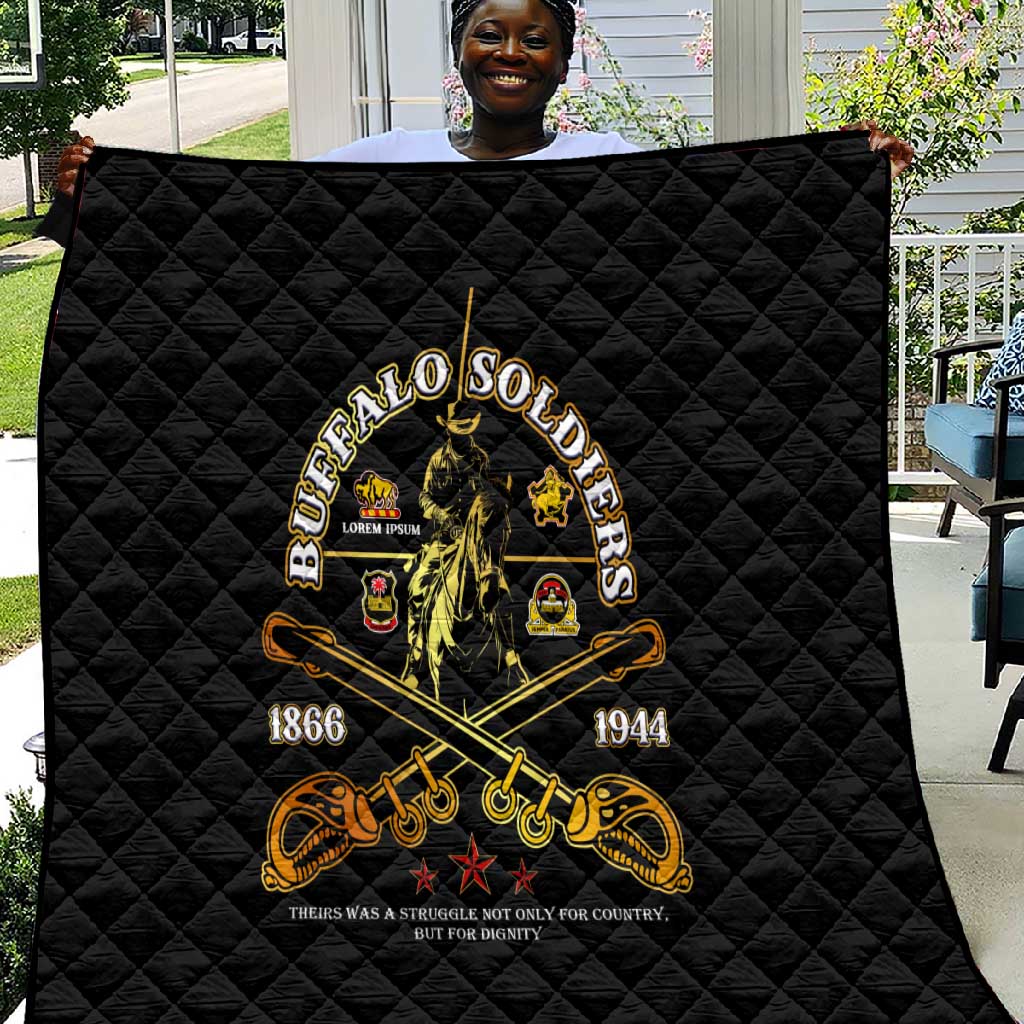 Strength Honor Legacy Buffalo Soldiers Quilt African American Cavalry Tribute DT02