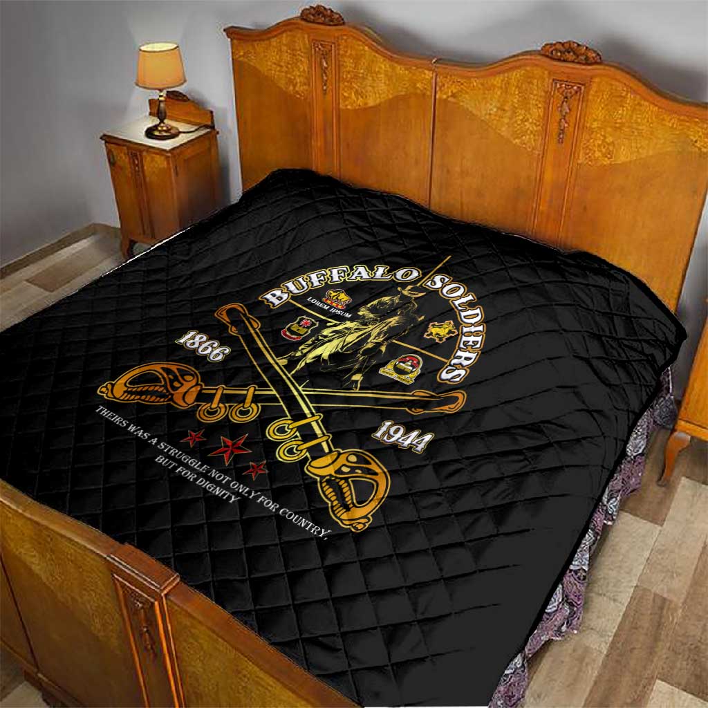 Strength Honor Legacy Buffalo Soldiers Quilt African American Cavalry Tribute DT02