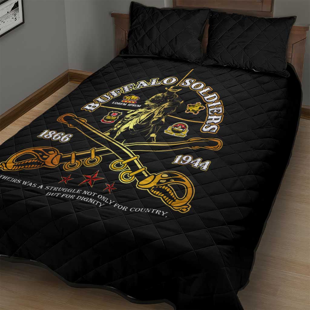 Strength Honor Legacy Buffalo Soldiers Quilt Bed Set African American Cavalry Tribute DT02