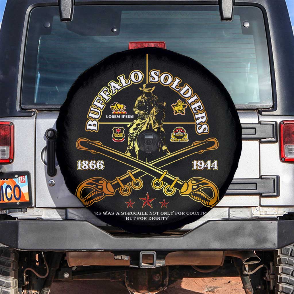 Buffalo Soldiers Strength Honor Legacy Spare Tire Cover African-American Cavalry Tribute DT02