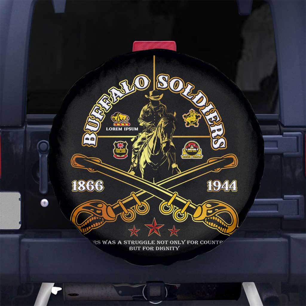 Buffalo Soldiers Strength Honor Legacy Spare Tire Cover African-American Cavalry Tribute DT02