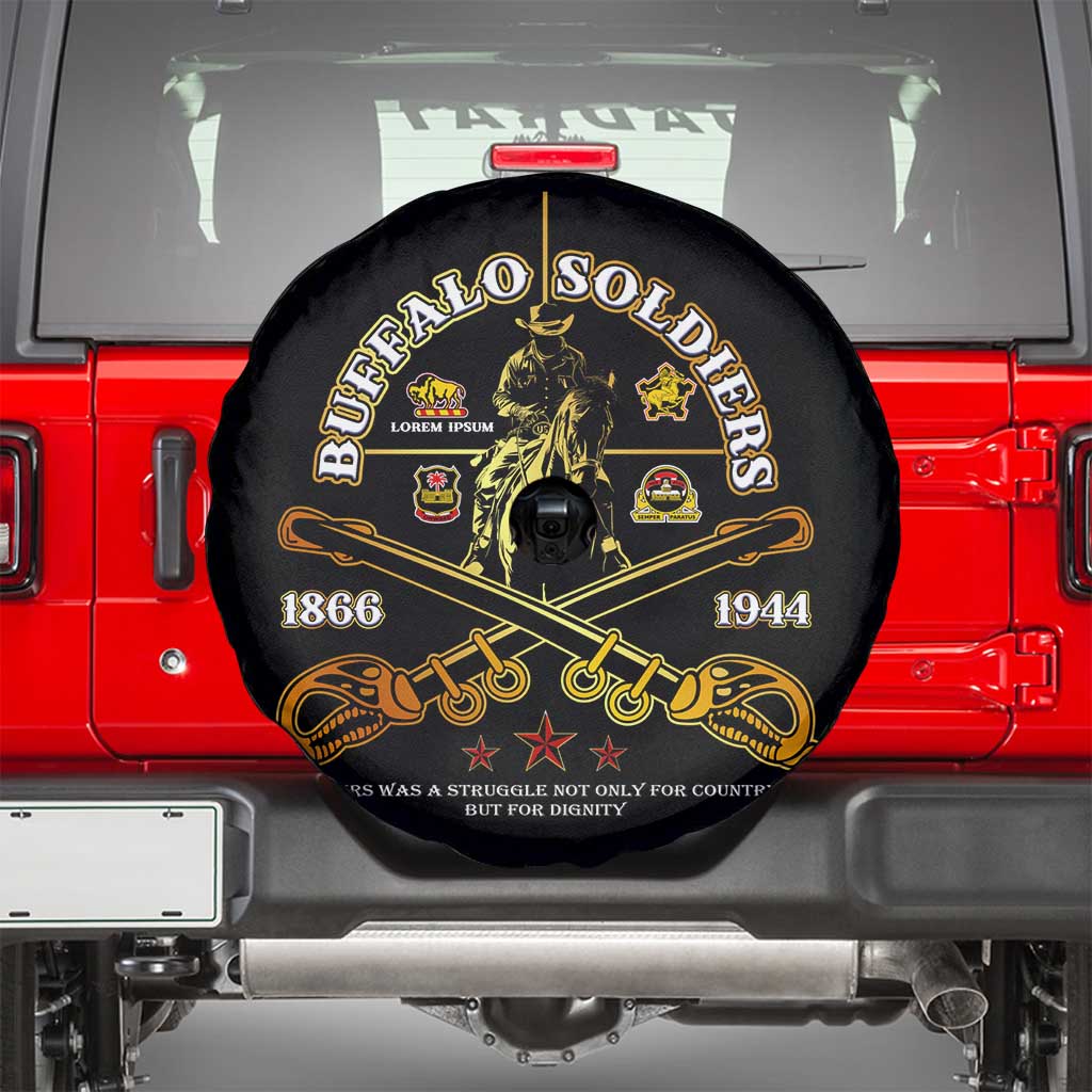 Buffalo Soldiers Strength Honor Legacy Spare Tire Cover African-American Cavalry Tribute DT02