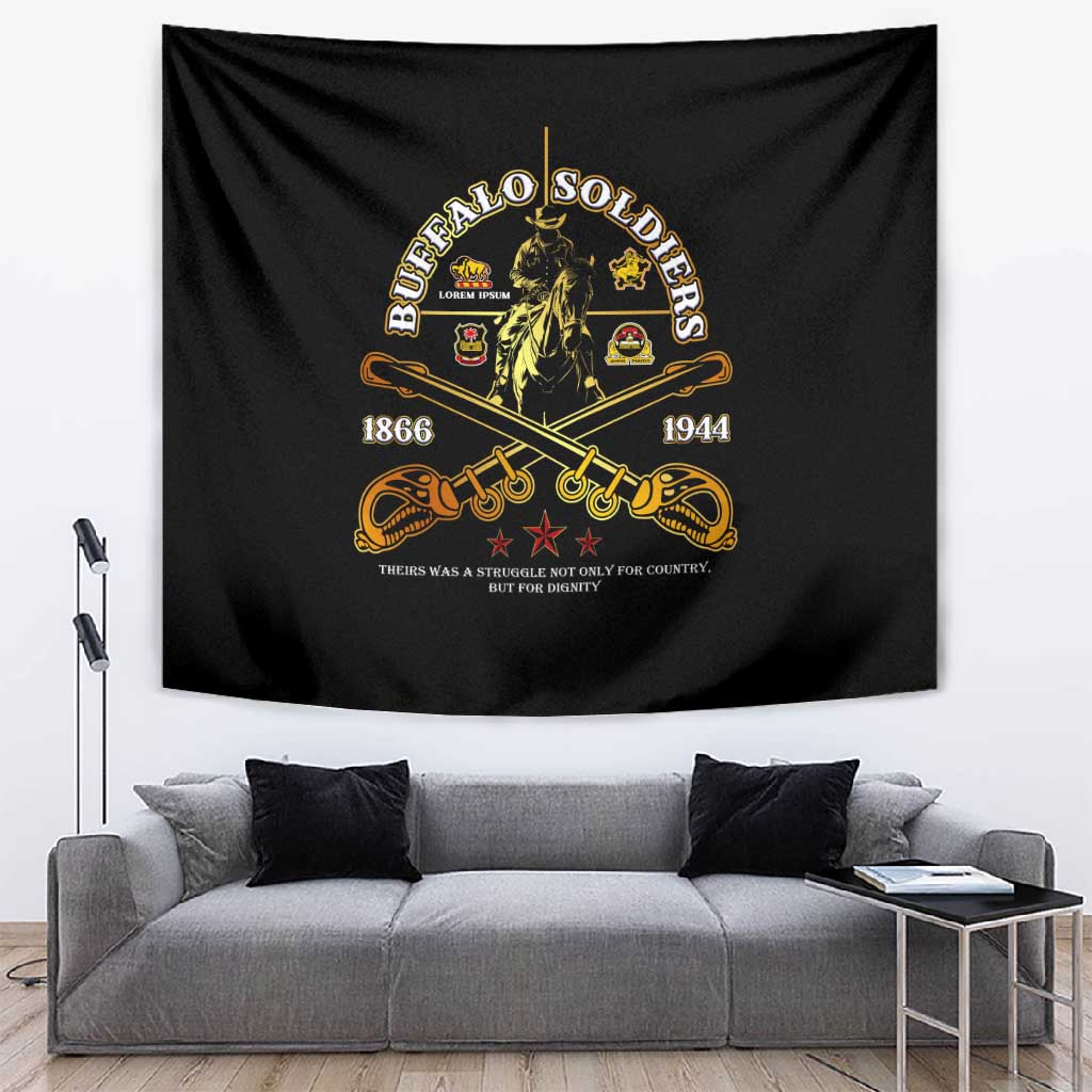 Strength Honor Legacy Buffalo Soldiers Tapestry African American Cavalry Tribute DT02