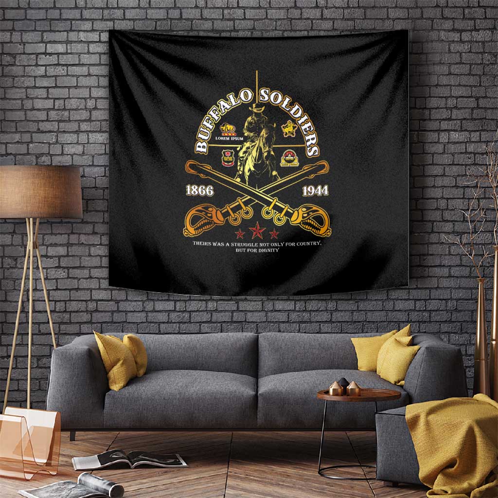 Strength Honor Legacy Buffalo Soldiers Tapestry African American Cavalry Tribute DT02