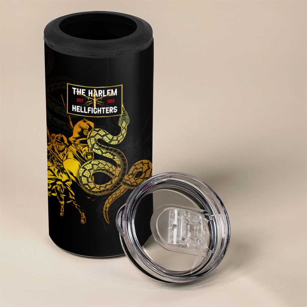 Harlem Hellfighters 369th Infantry Regiment 4 in 1 Can Cooler Tumbler Fight for Dignity WWII DT02