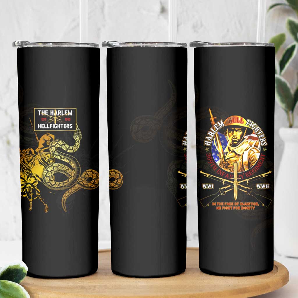 Harlem Hellfighters 369th Infantry Regiment Skinny Tumbler Fight for Dignity WWII DT02