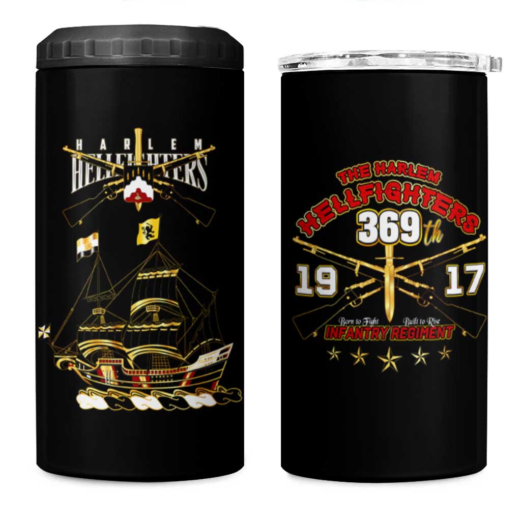 Harlem Hellfighters 4 in 1 Can Cooler Tumbler 369th Regiment Legacy at Sea DT02