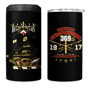 Harlem Hellfighters 4 in 1 Can Cooler Tumbler 369th Regiment Legacy at Sea DT02