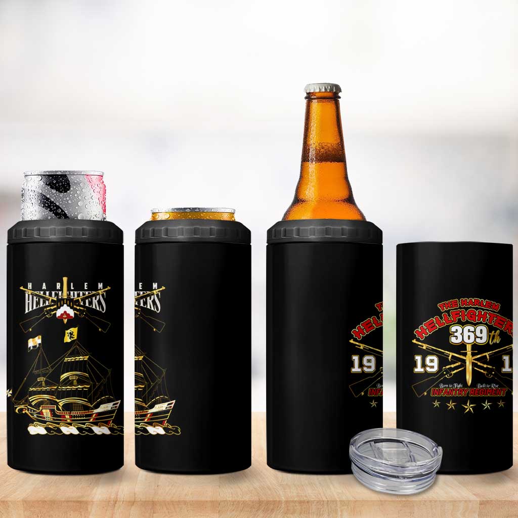 Harlem Hellfighters 4 in 1 Can Cooler Tumbler 369th Regiment Legacy at Sea DT02
