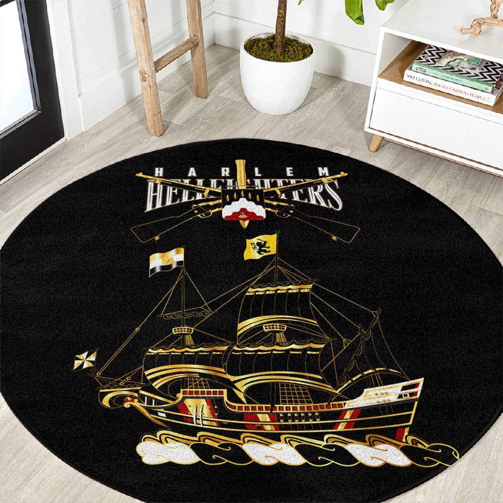 Harlem Hellfighters Round Carpet 369th Regiment Legacy at Sea DT02
