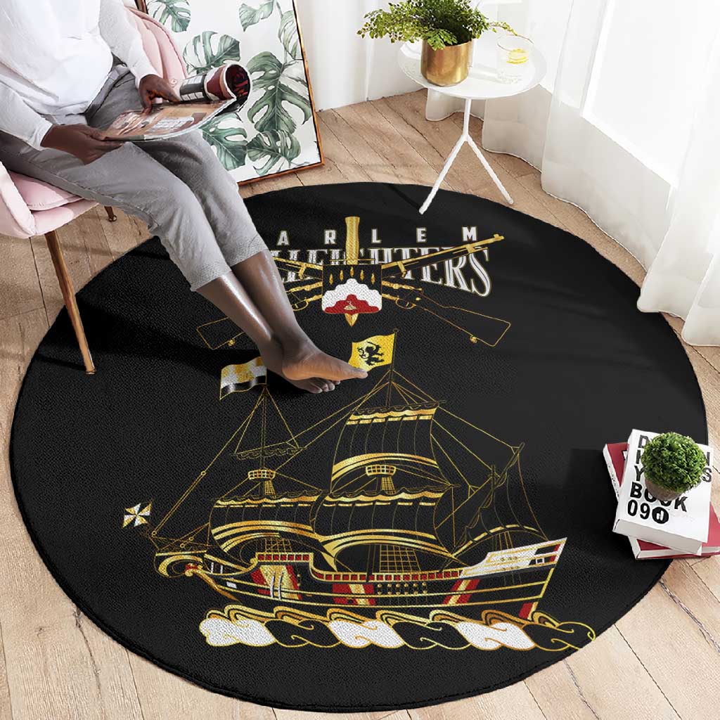 Harlem Hellfighters Round Carpet 369th Regiment Legacy at Sea DT02