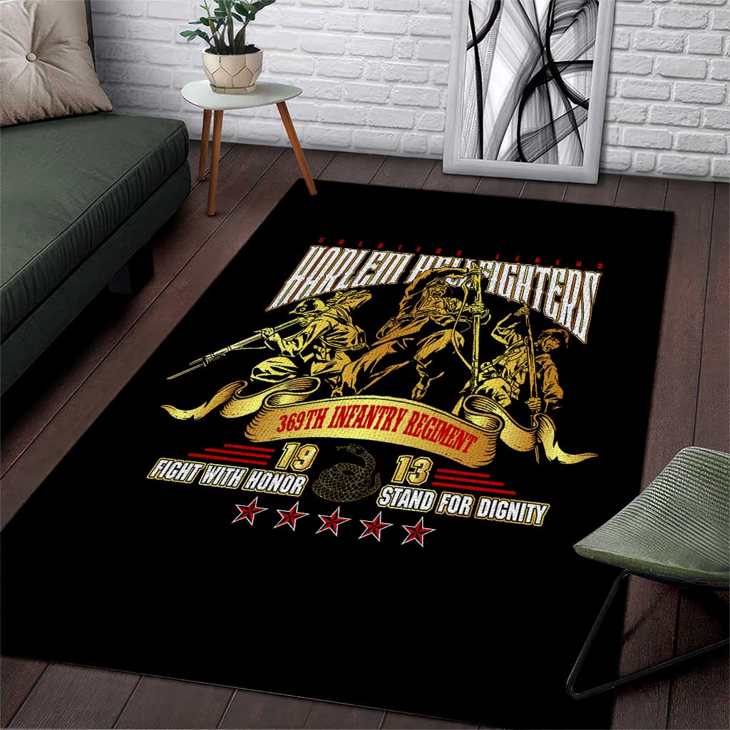 Harlem Hellfighters 1913 Area Rug Fight with Honor, Stand for Dignity - 369th Infantry Regiment DT02
