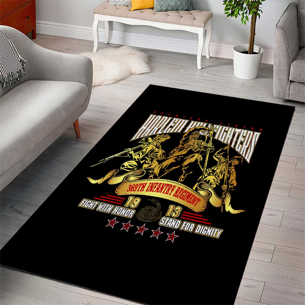 Harlem Hellfighters 1913 Area Rug Fight with Honor, Stand for Dignity - 369th Infantry Regiment DT02