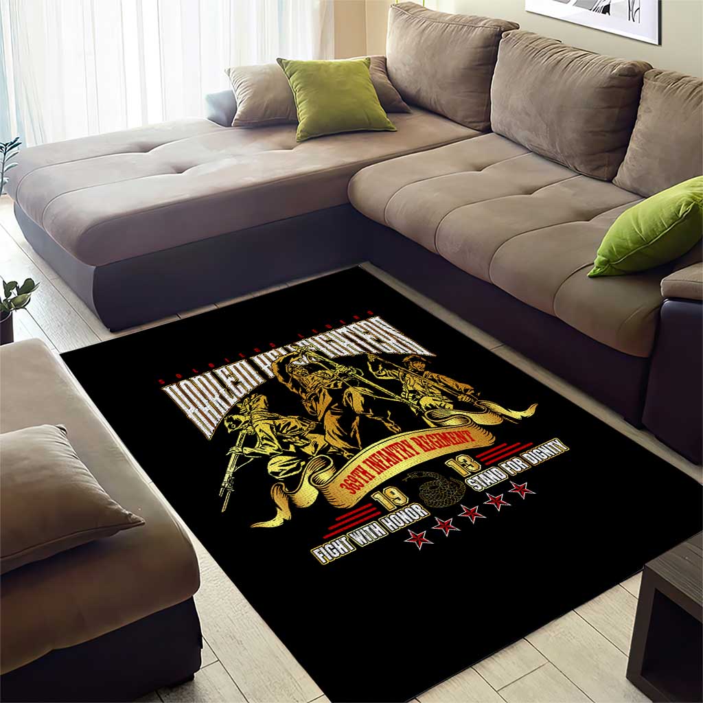 Harlem Hellfighters 1913 Area Rug Fight with Honor, Stand for Dignity - 369th Infantry Regiment DT02
