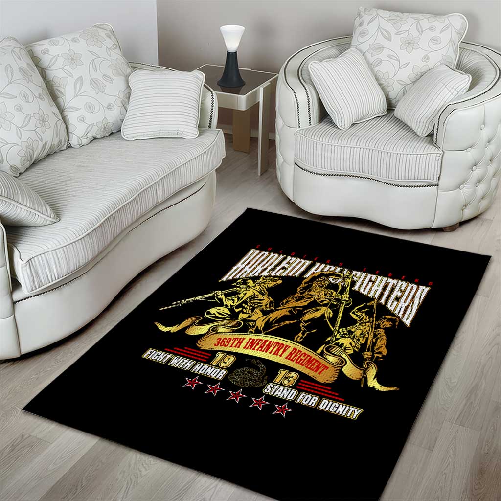 Harlem Hellfighters 1913 Area Rug Fight with Honor, Stand for Dignity - 369th Infantry Regiment DT02