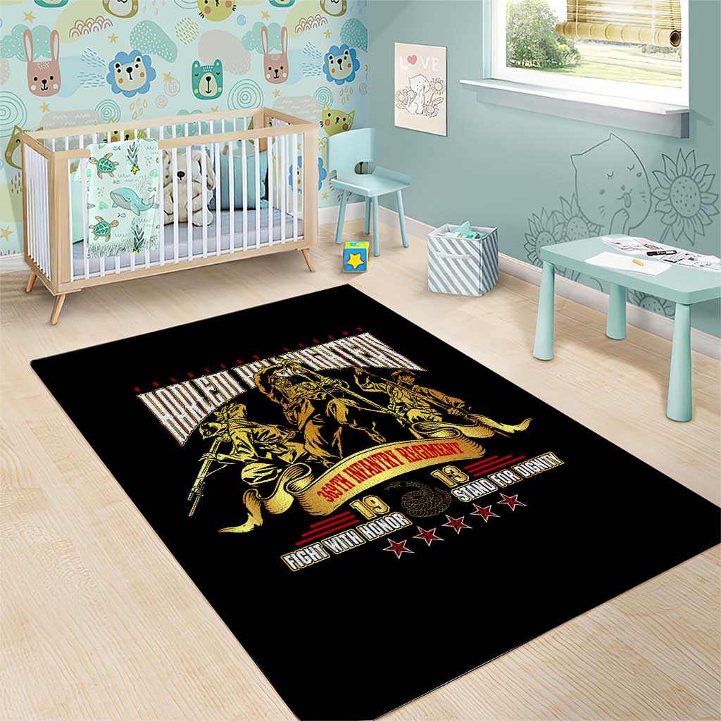Harlem Hellfighters 1913 Area Rug Fight with Honor, Stand for Dignity - 369th Infantry Regiment DT02