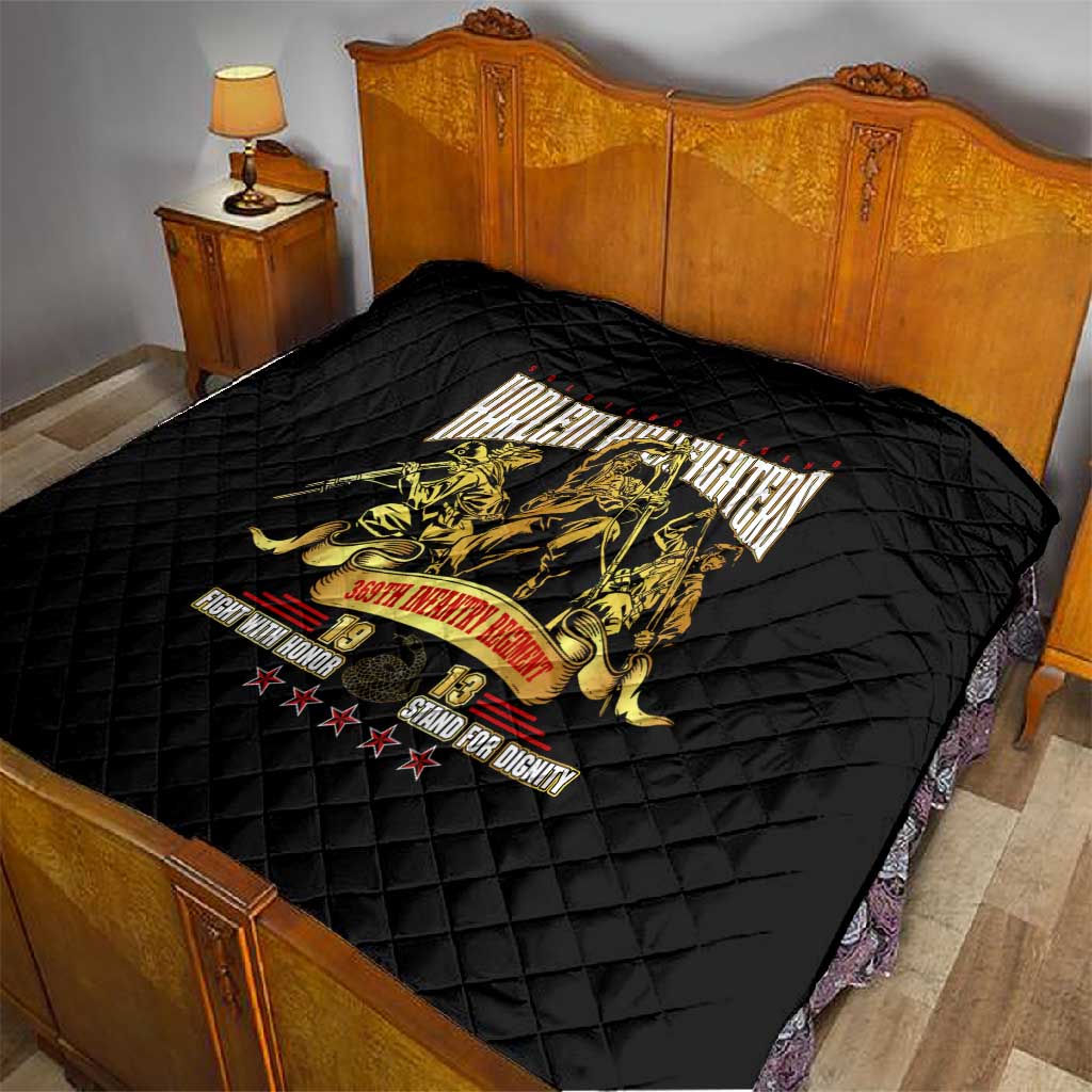 Harlem Hellfighters 1913 Quilt Fight with Honor, Stand for Dignity - 369th Infantry Regiment DT02