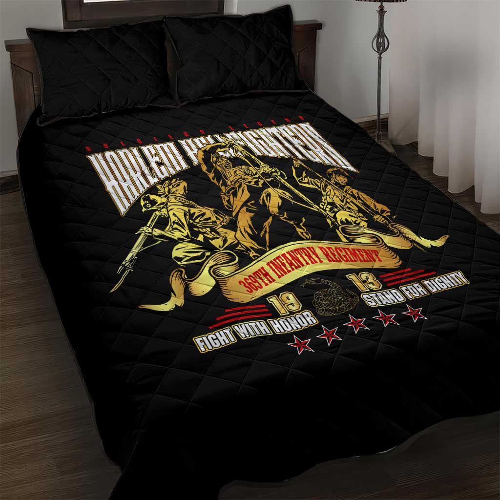 Harlem Hellfighters 1913 Quilt Bed Set Fight with Honor, Stand for Dignity - 369th Infantry Regiment DT02