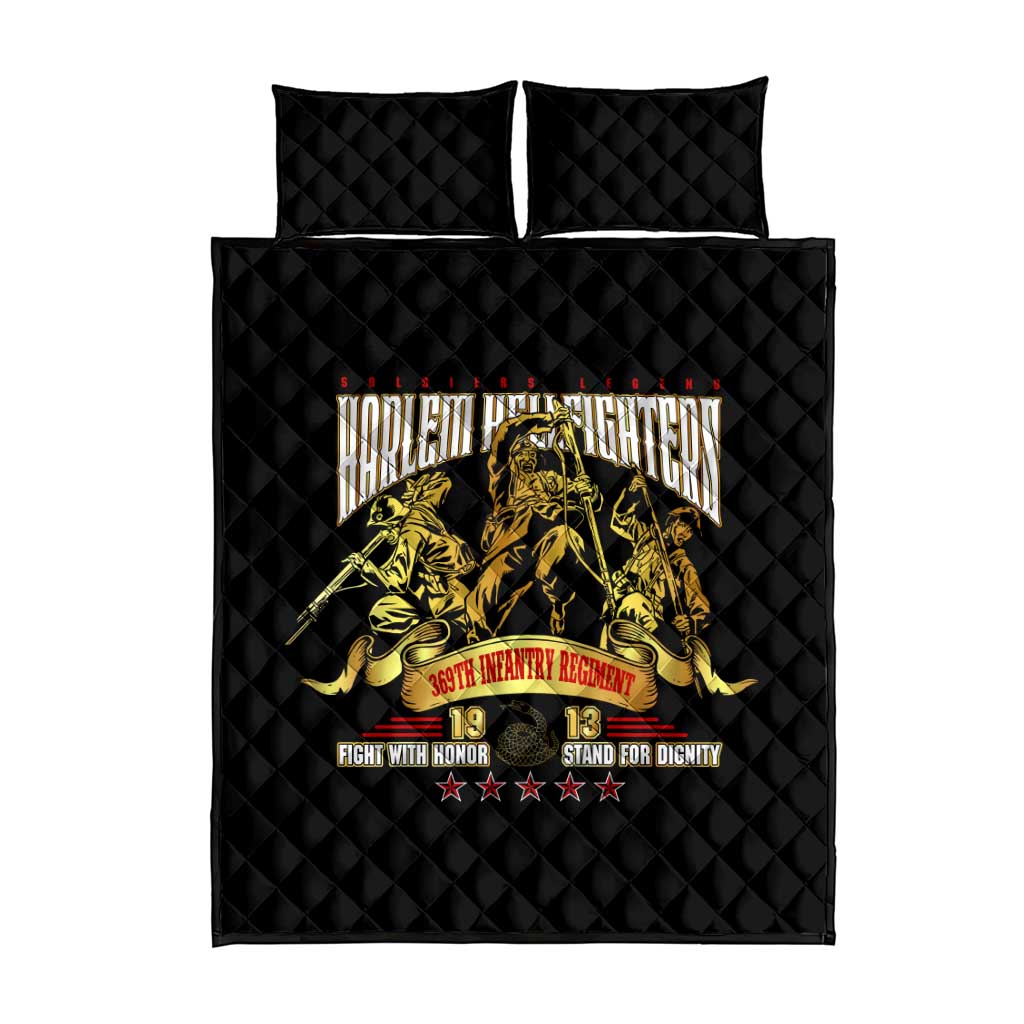 Harlem Hellfighters 1913 Quilt Bed Set Fight with Honor, Stand for Dignity - 369th Infantry Regiment DT02