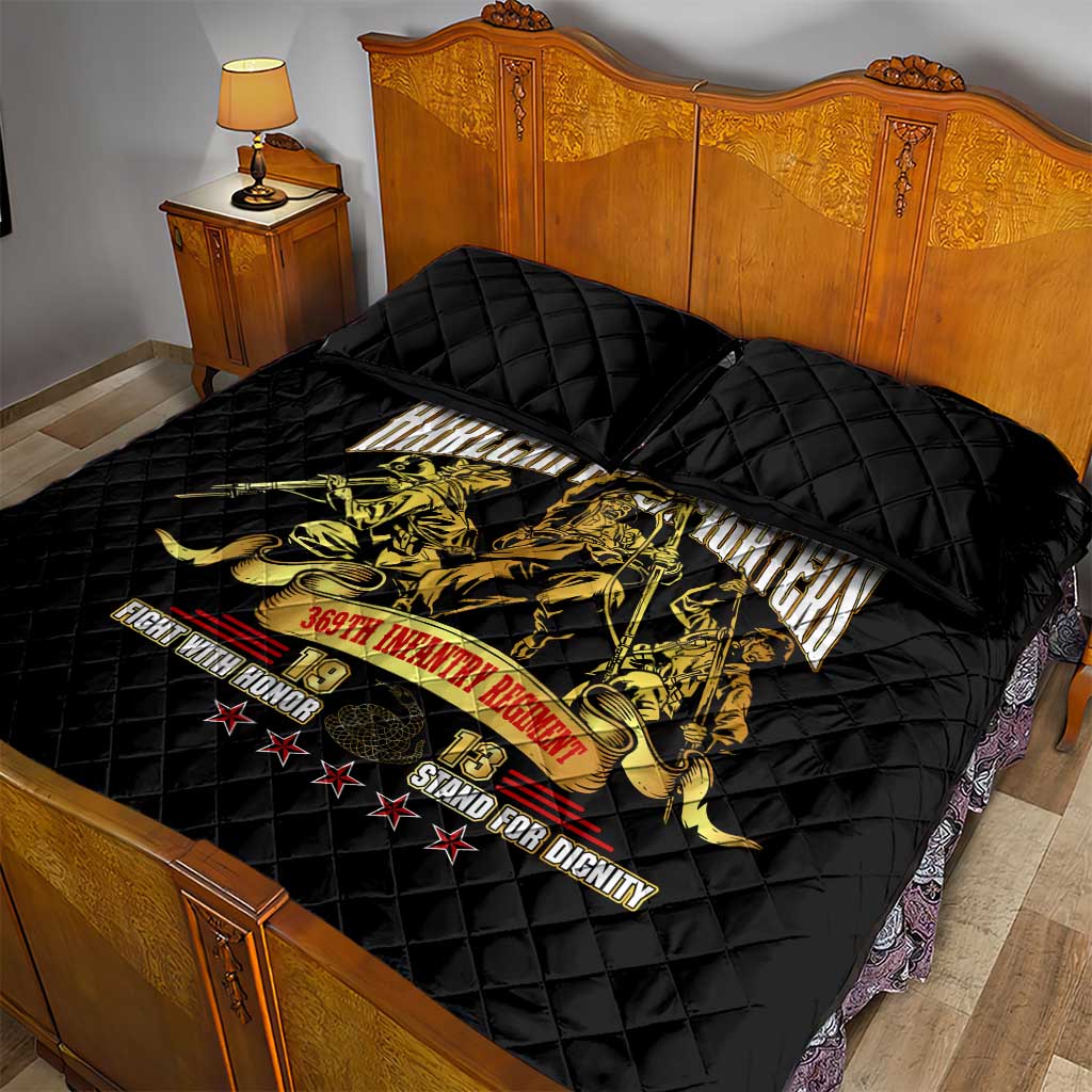 Harlem Hellfighters 1913 Quilt Bed Set Fight with Honor, Stand for Dignity - 369th Infantry Regiment DT02