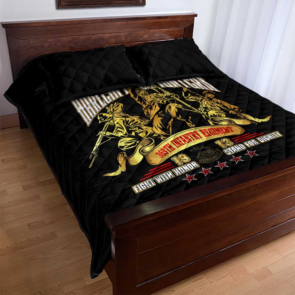 Harlem Hellfighters 1913 Quilt Bed Set Fight with Honor, Stand for Dignity - 369th Infantry Regiment DT02