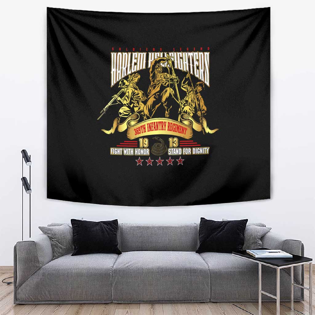 Harlem Hellfighters 1913 Tapestry Fight with Honor, Stand for Dignity - 369th Infantry Regiment DT02