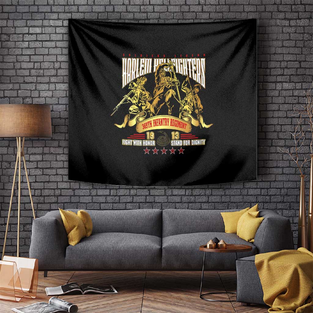 Harlem Hellfighters 1913 Tapestry Fight with Honor, Stand for Dignity - 369th Infantry Regiment DT02