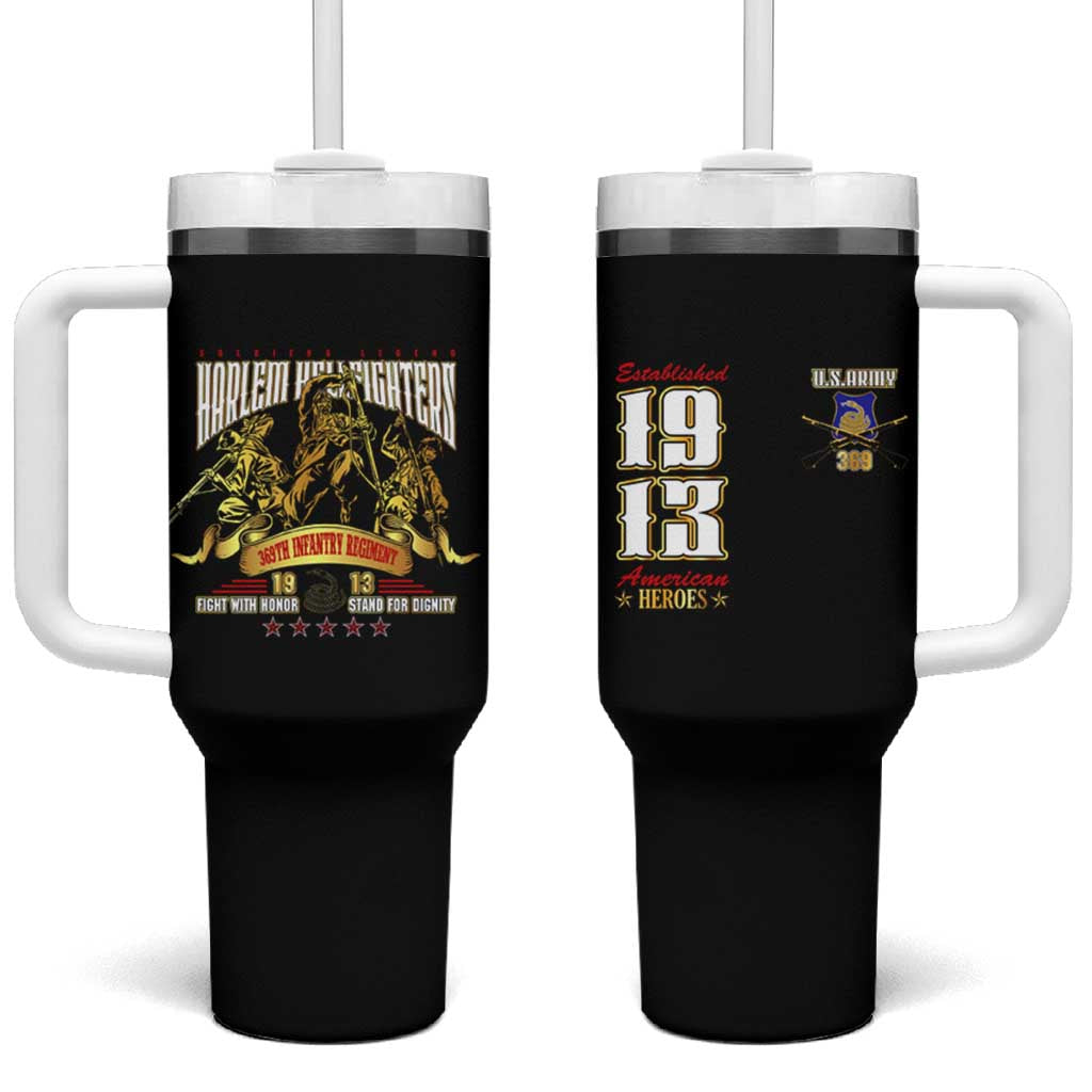 Harlem Hellfighters 1913 Tumbler With Handle Fight with Honor, Stand for Dignity - 369th Infantry Regiment DT02