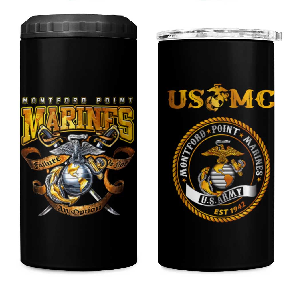 Montford Point Marines 4 in 1 Can Cooler Tumbler Afro Black History Tribute DT02