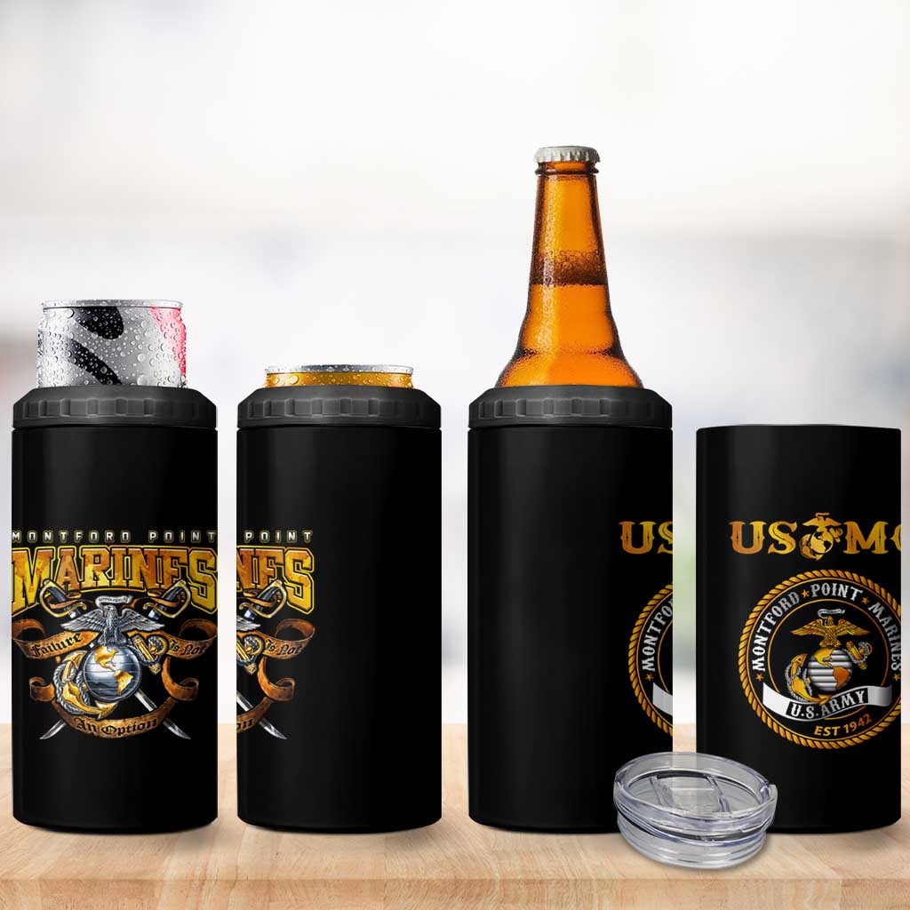 Montford Point Marines 4 in 1 Can Cooler Tumbler Afro Black History Tribute DT02