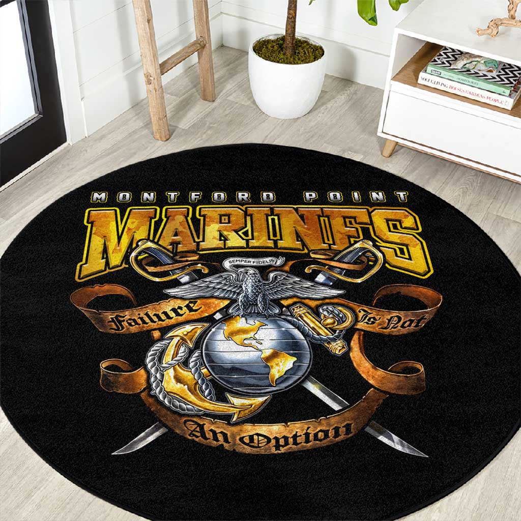 Montford Point Marines Round Carpet Afro Black History Tribute DT02
