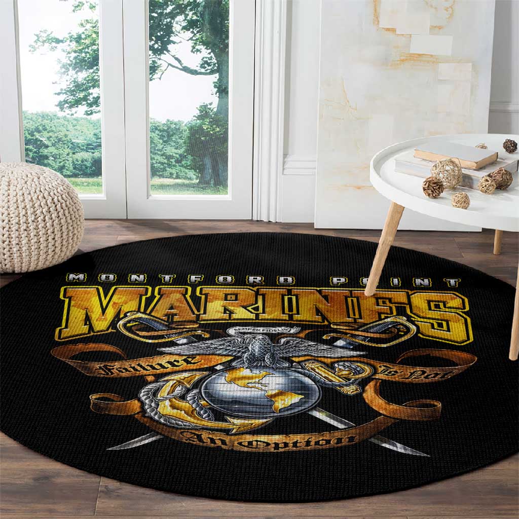 Montford Point Marines Round Carpet Afro Black History Tribute DT02
