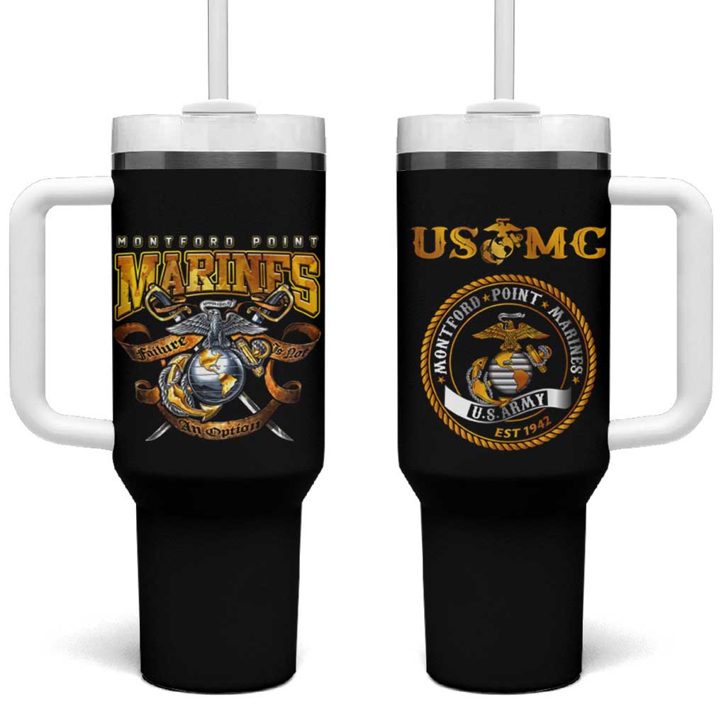 Montford Point Marines Tumbler With Handle Afro Black History Tribute DT02