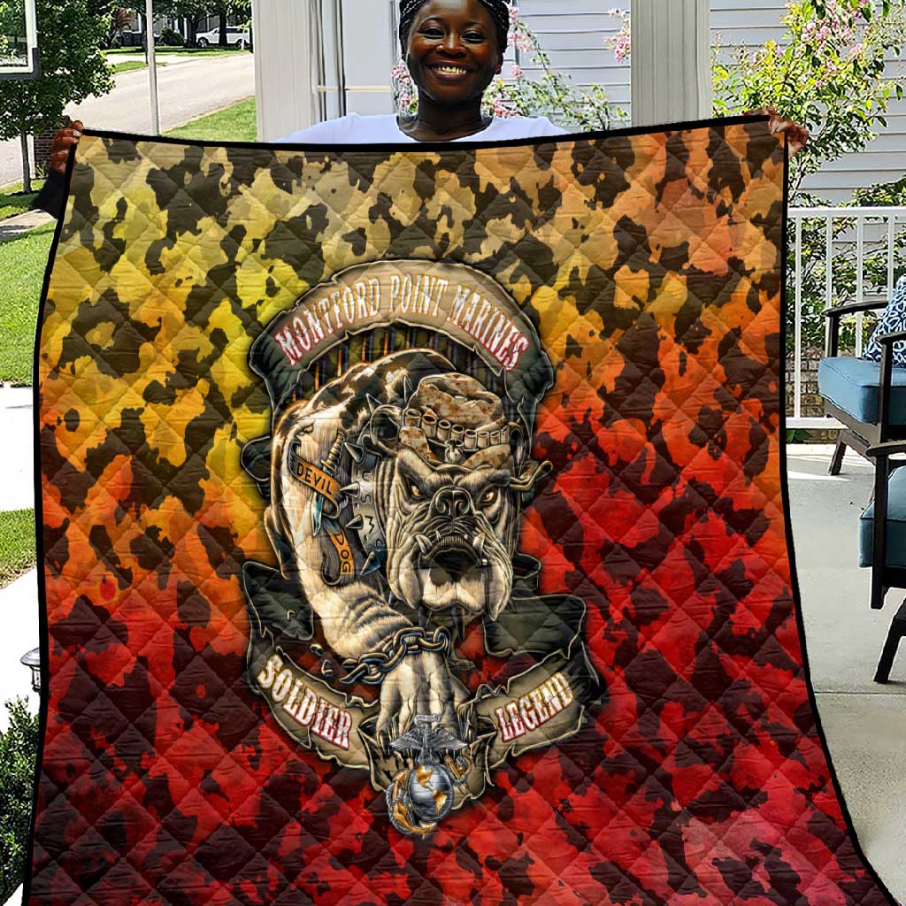 Montford Point Marines Quilt Afro Devil Dog Soldier Legend DT02