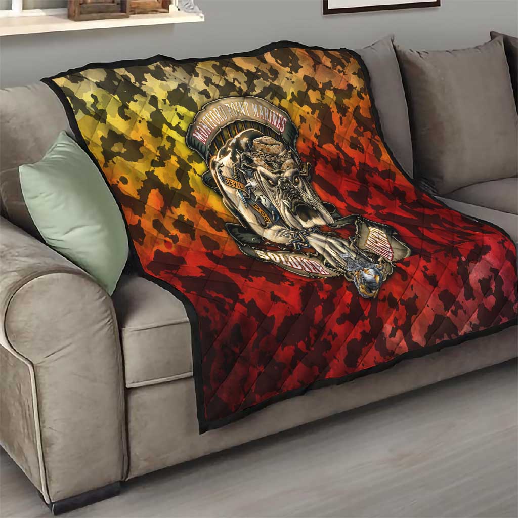 Montford Point Marines Quilt Afro Devil Dog Soldier Legend DT02
