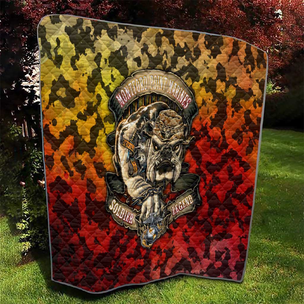 Montford Point Marines Quilt Afro Devil Dog Soldier Legend DT02