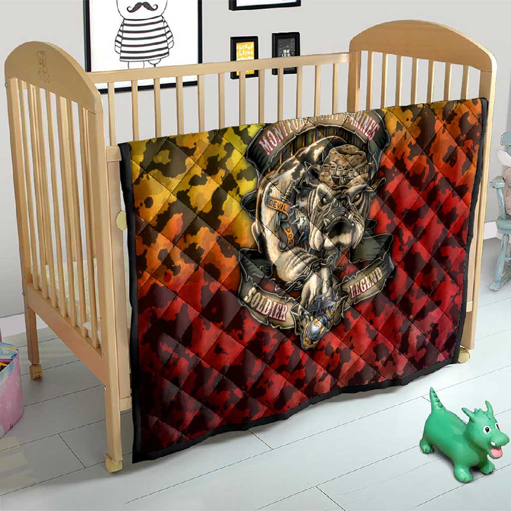 Montford Point Marines Quilt Afro Devil Dog Soldier Legend DT02