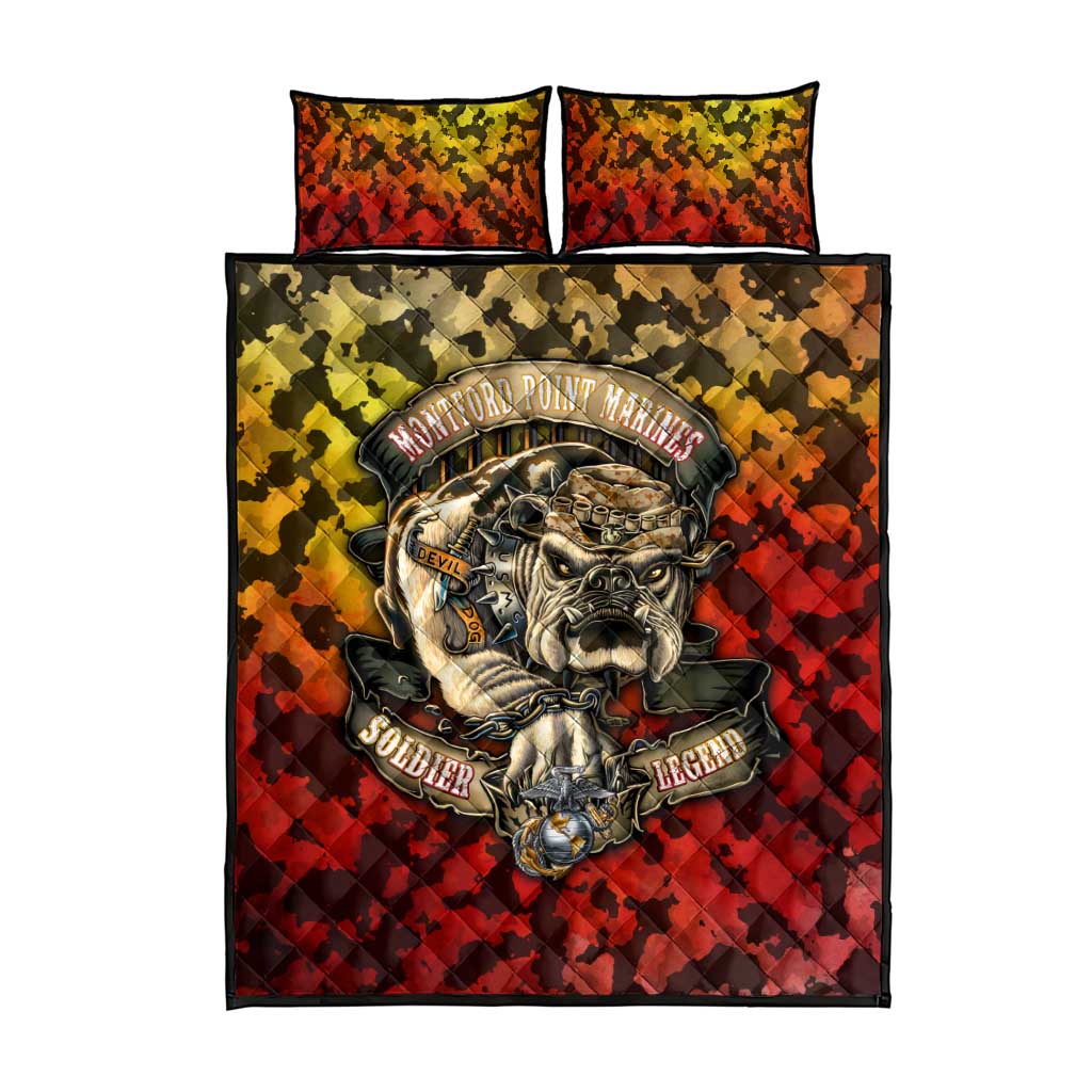 Montford Point Marines Quilt Bed Set Afro Devil Dog Soldier Legend DT02