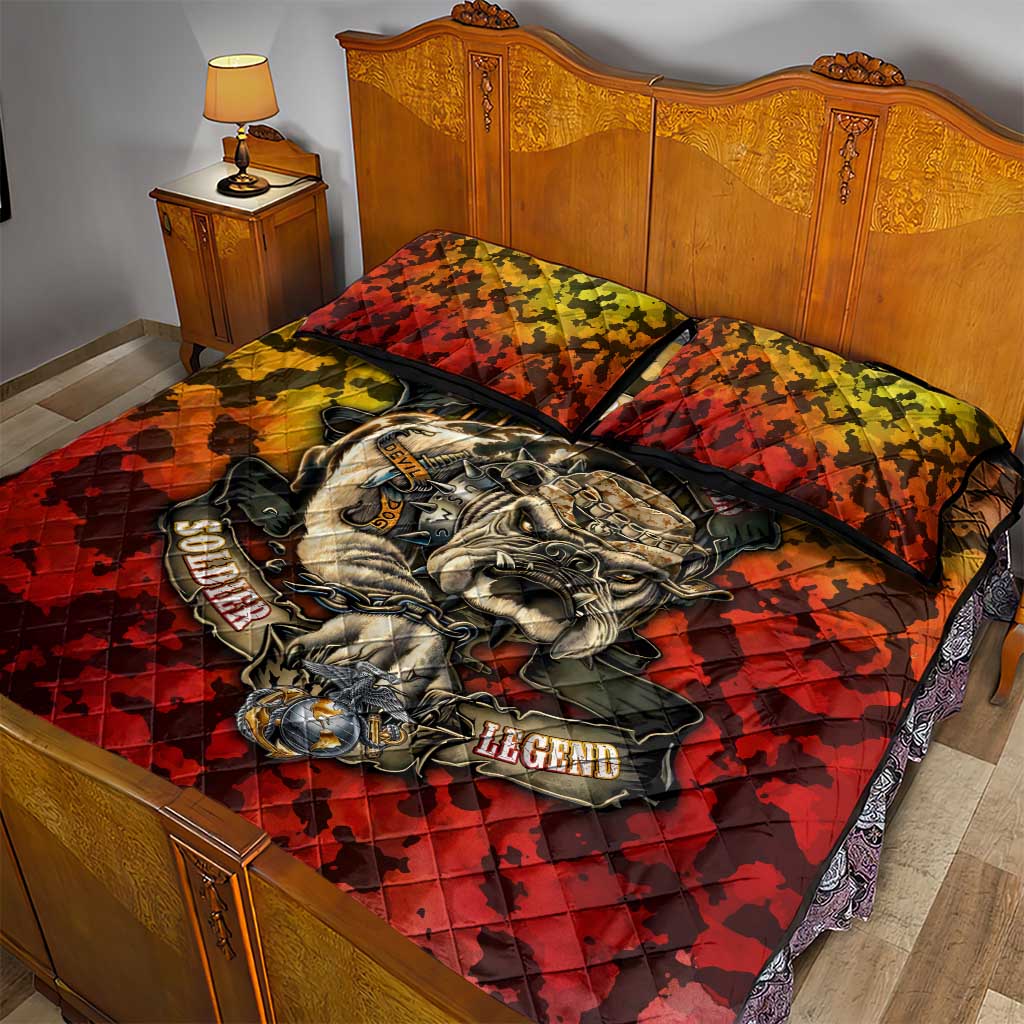 Montford Point Marines Quilt Bed Set Afro Devil Dog Soldier Legend DT02